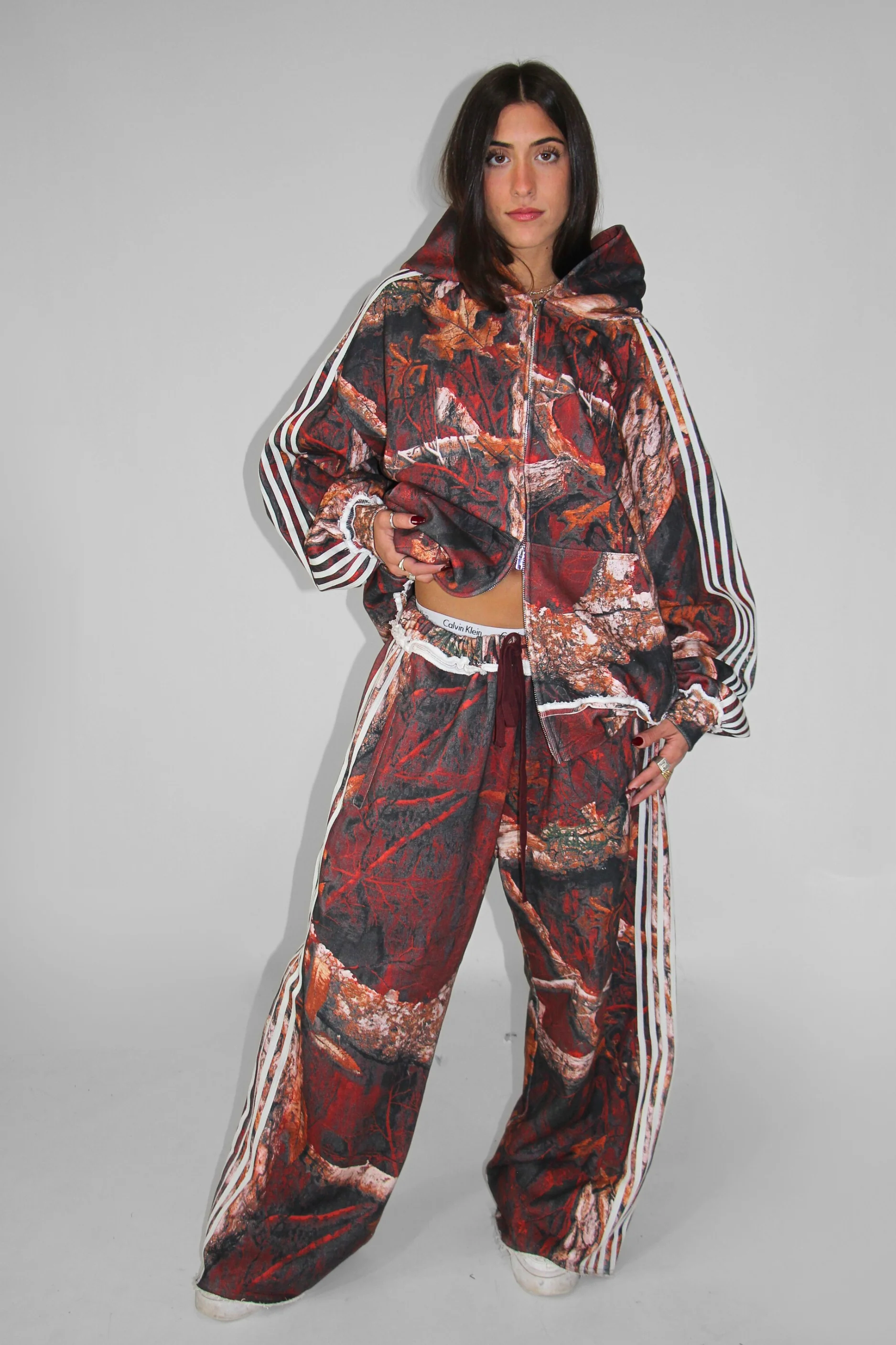 Fire Camo Double Zip Hoodie - Image 5