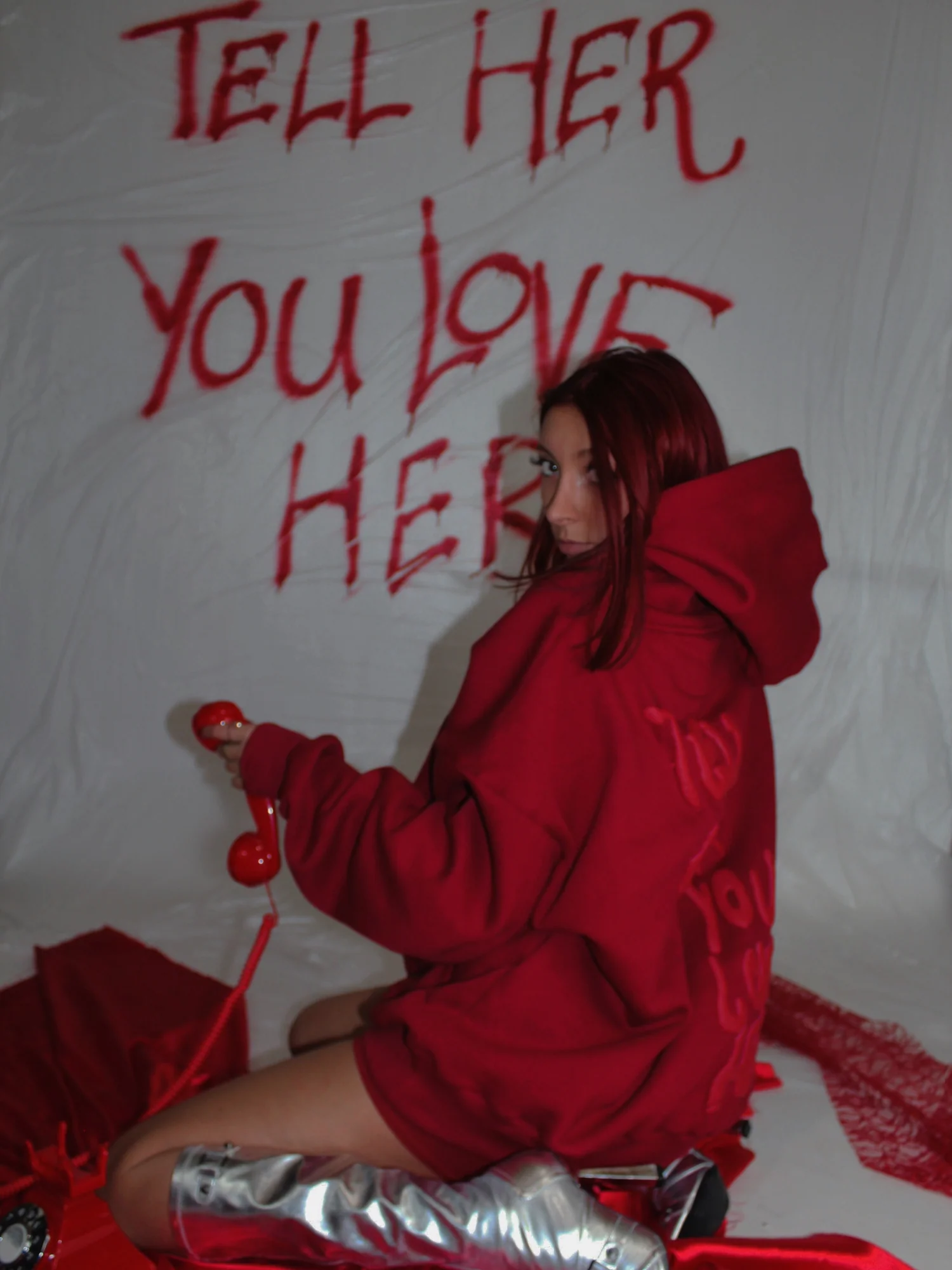 Tell Her You Love Her Hoodie in Brick - Image 5